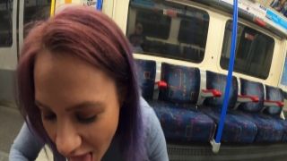 Risky Blowjob In Train. Caught by Stranger Cum on Face